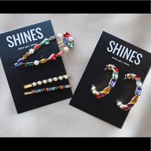 Colorful Diamond Earring & Clip Combo